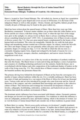 Harari Basketry through the Eyes of Amina Ismael Sherif